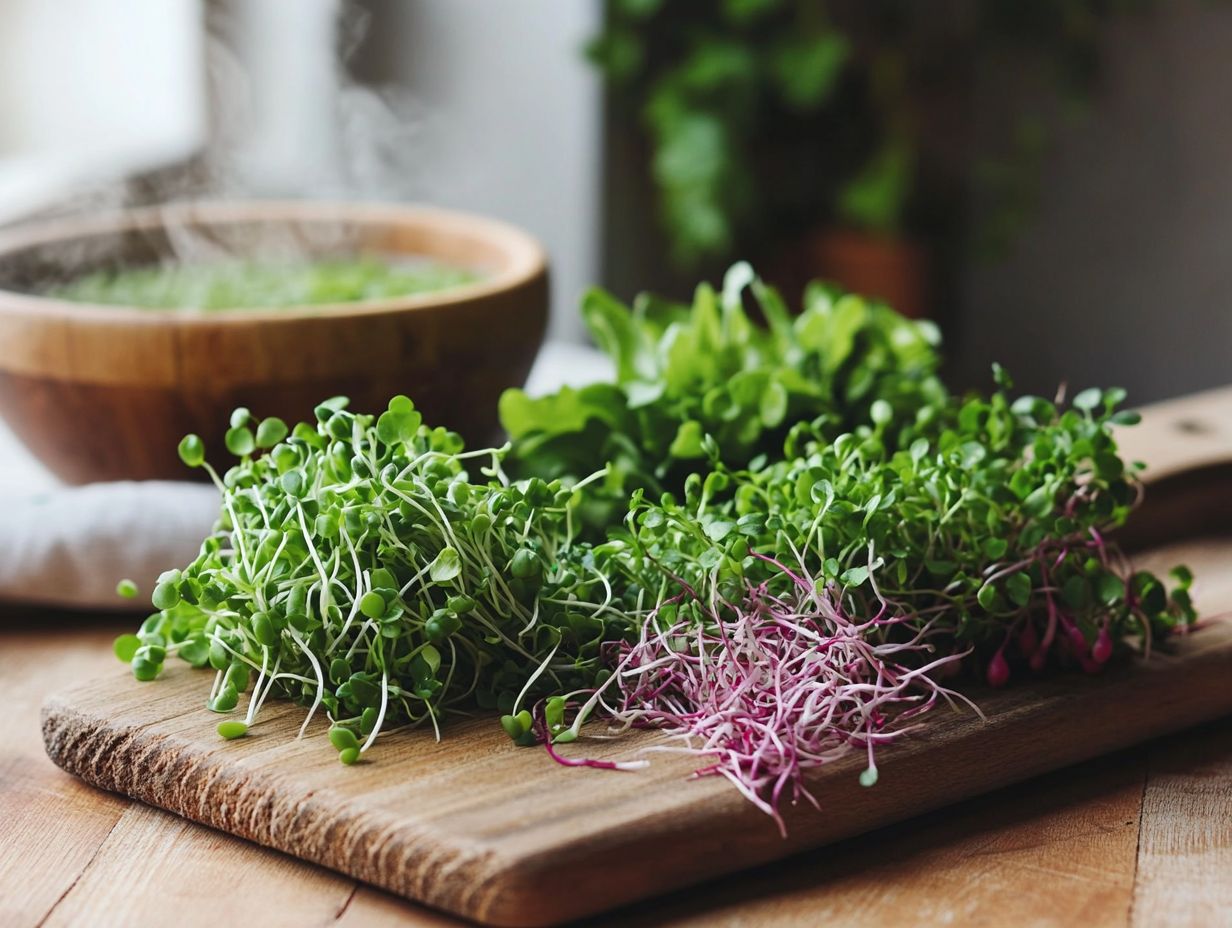 Cilantro microgreens in a bowl