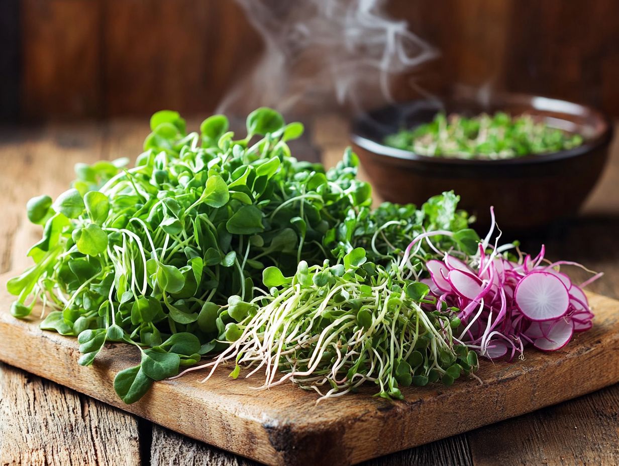 A selection of microgreens ideal for soups and stews