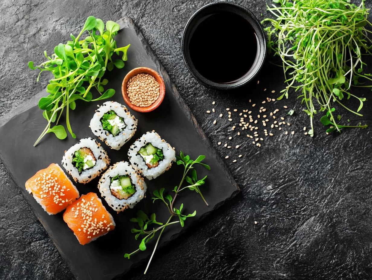 An assortment of microgreens used in Asian cuisine