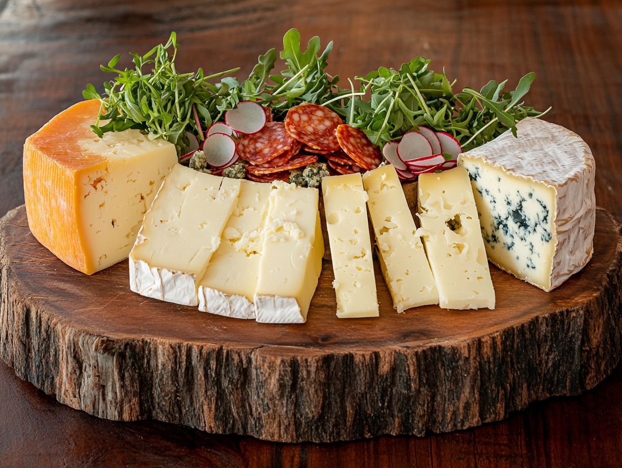 Plate of sunflower sprouts and Gouda cheese