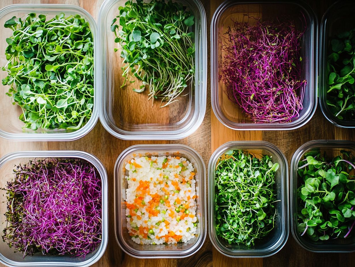 Image depicting various microgreens used in meal prep