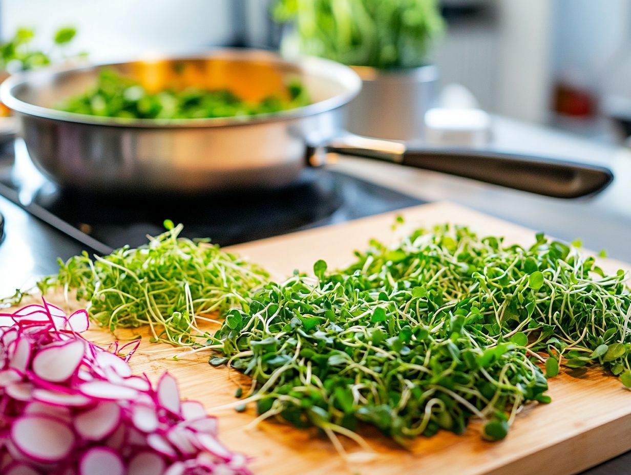 An assortment of microgreens ideal for stir-fry dishes.