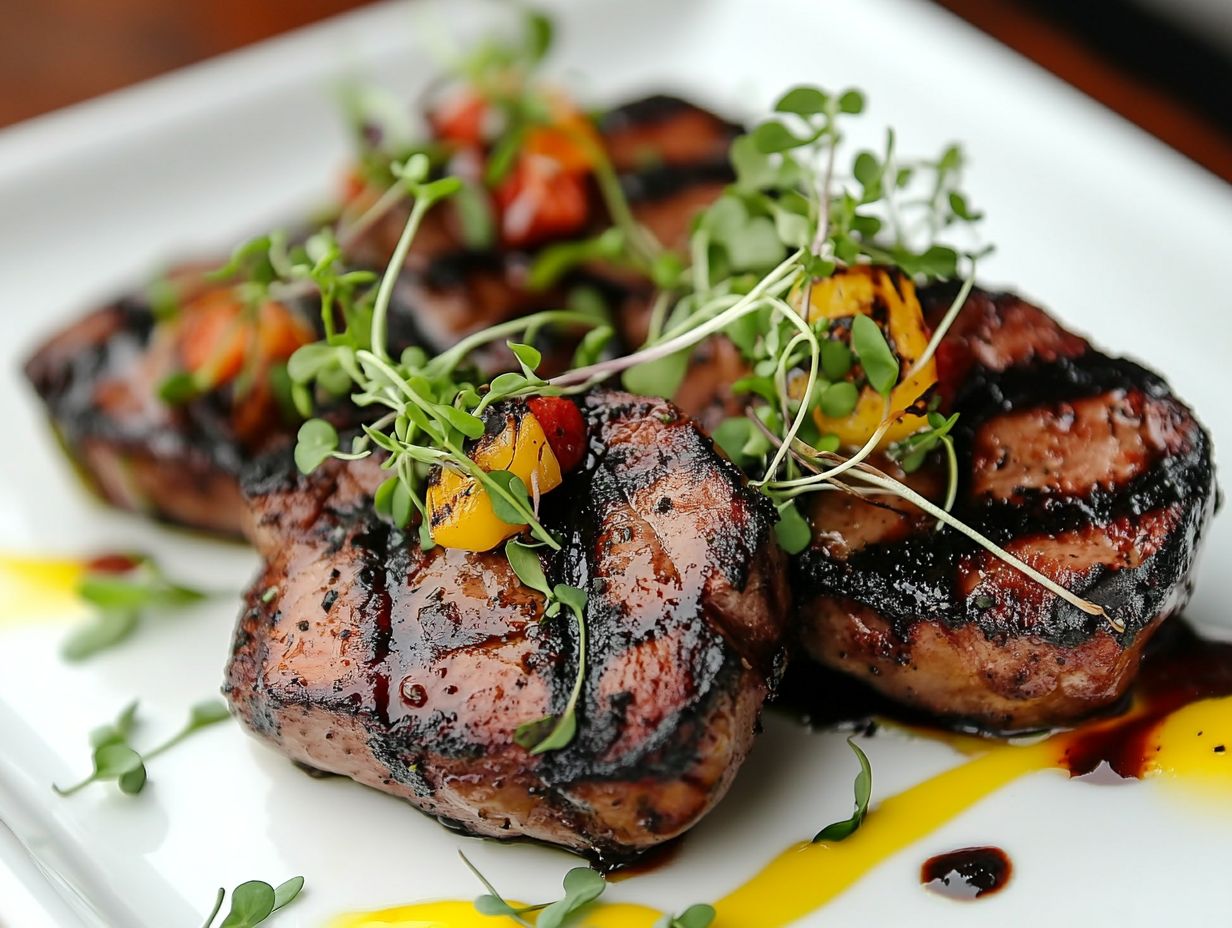 A variety of microgreens used in grilled dishes