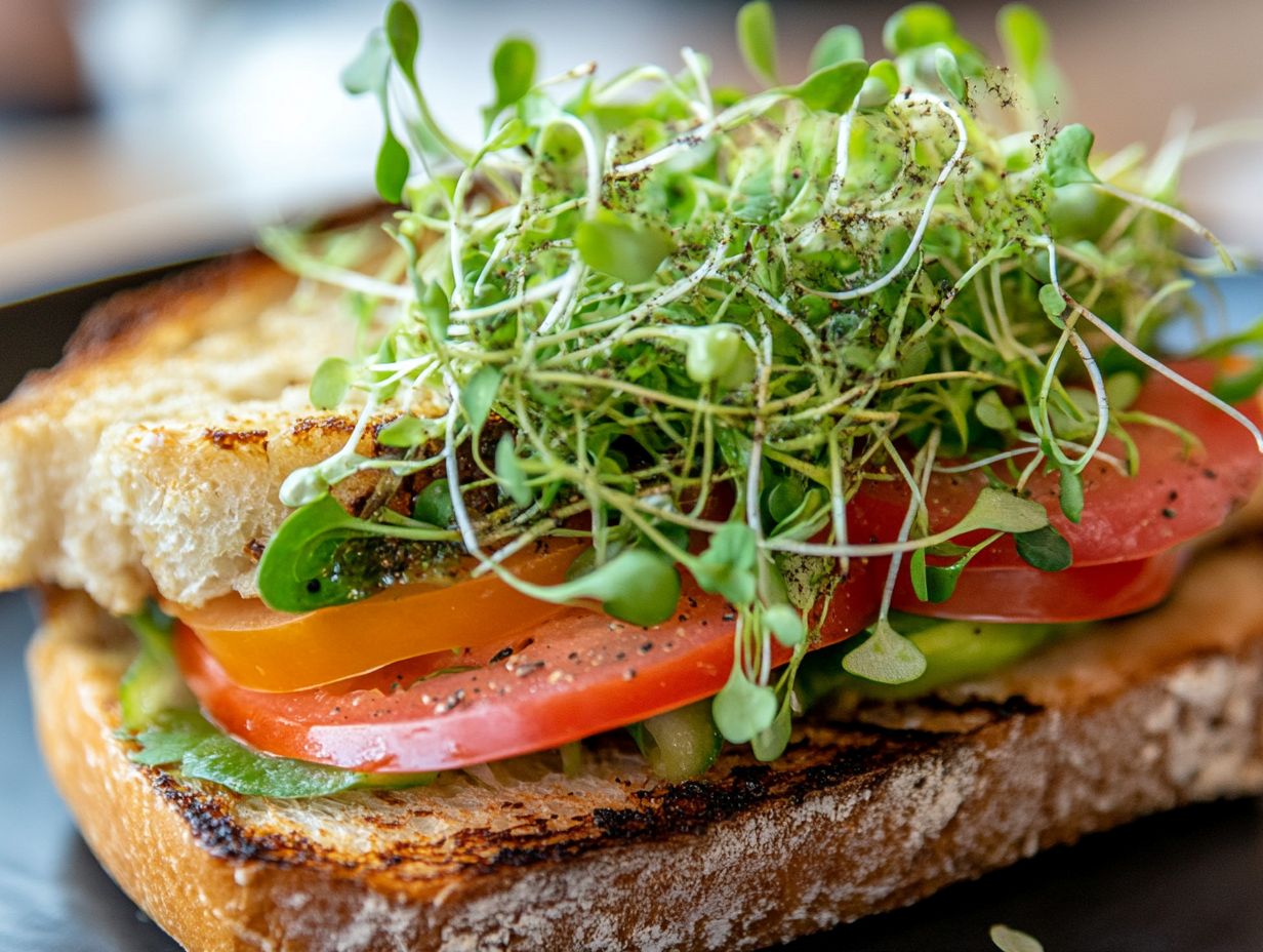 Fresh microgreens displayed at a market