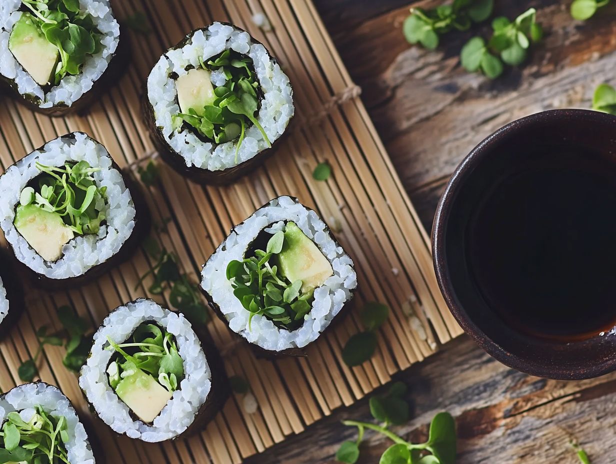 Essential kitchen tools for making delicious microgreen sushi rolls