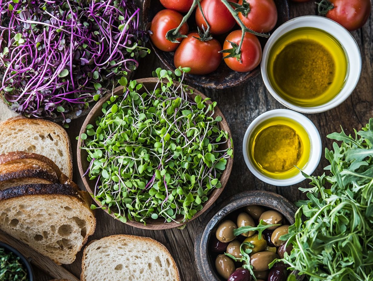 A variety of microgreens commonly used in Mediterranean cuisine