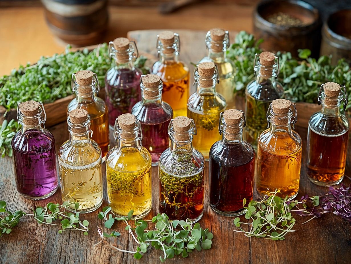 Illustration of microgreen-infused vinegar key takeaways