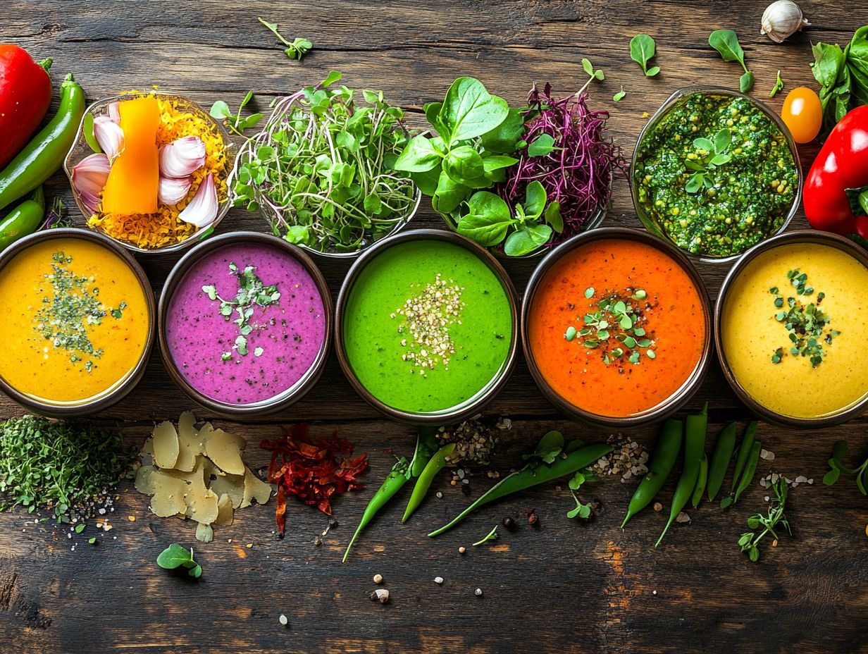 Image showing various microgreen sauces alongside dishes