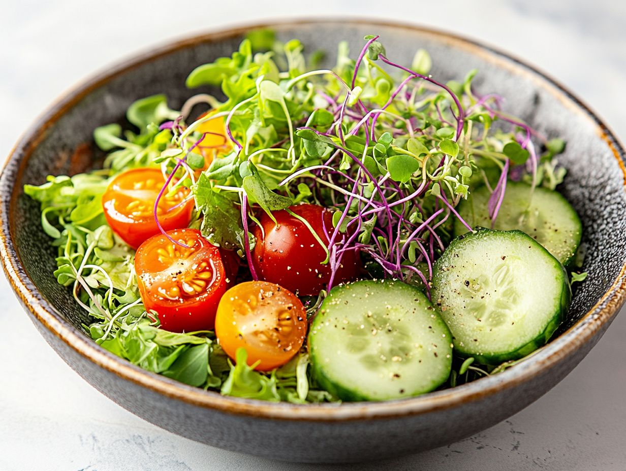 Infographic highlighting key takeaways for using microgreens in salads.