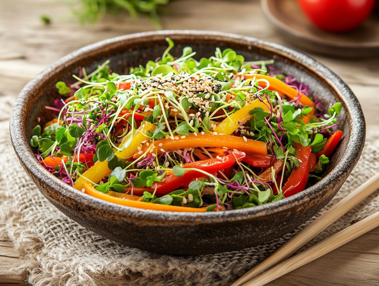 Image showing key takeaways for microgreen stir-fry combinations.