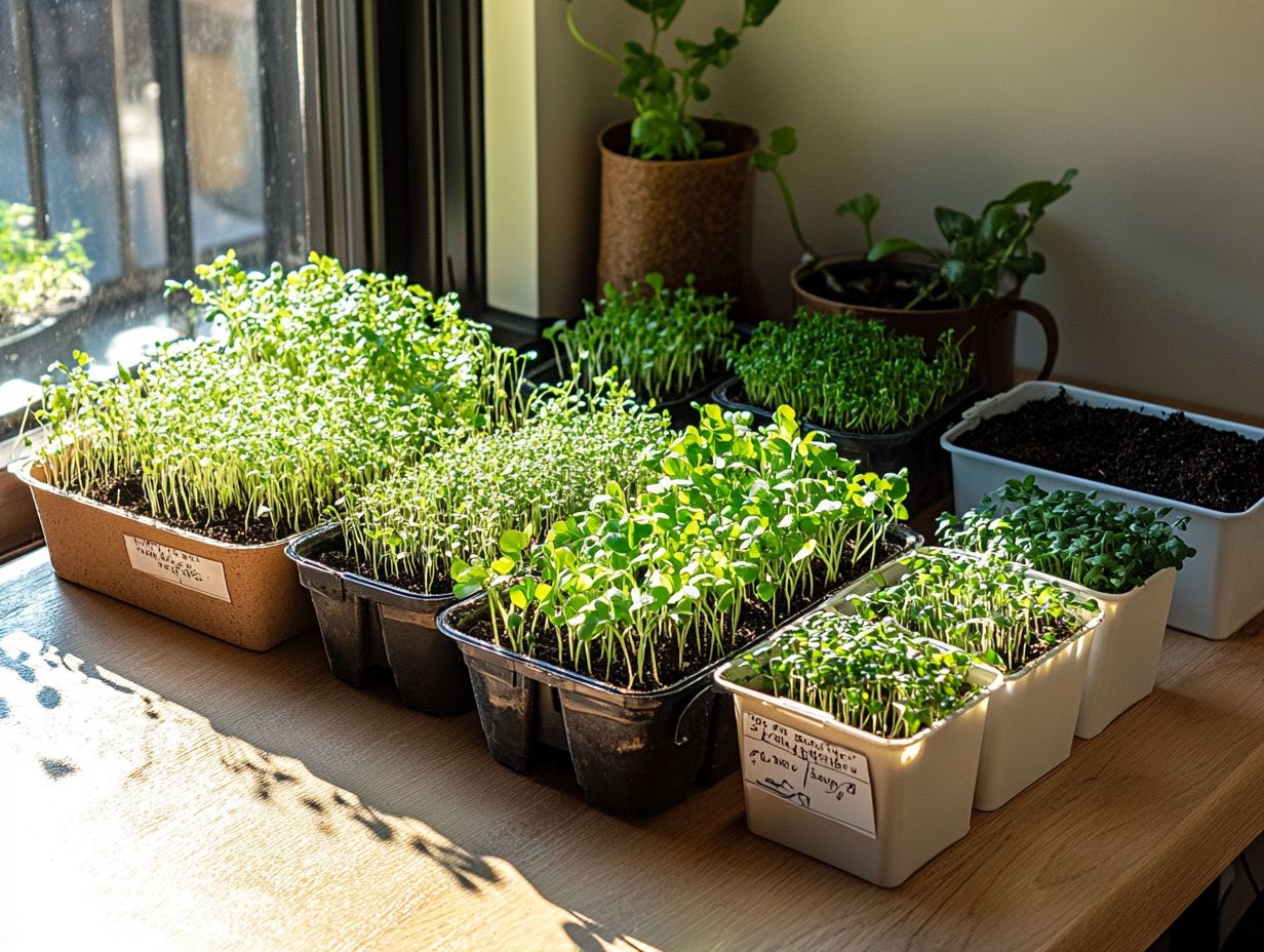 Visual representation of the top five compost options for microgreens