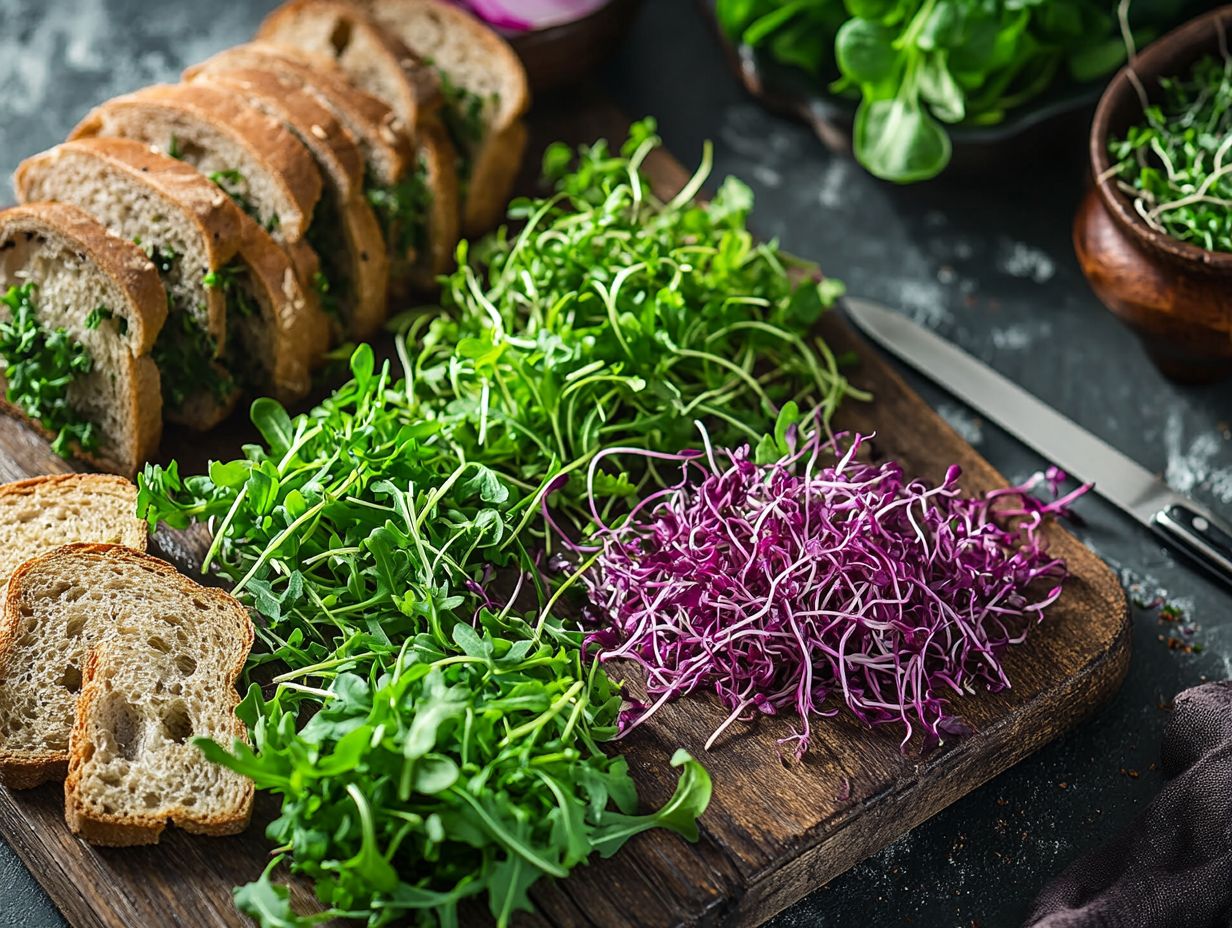 Image showcasing the best microgreen varieties for sandwiches