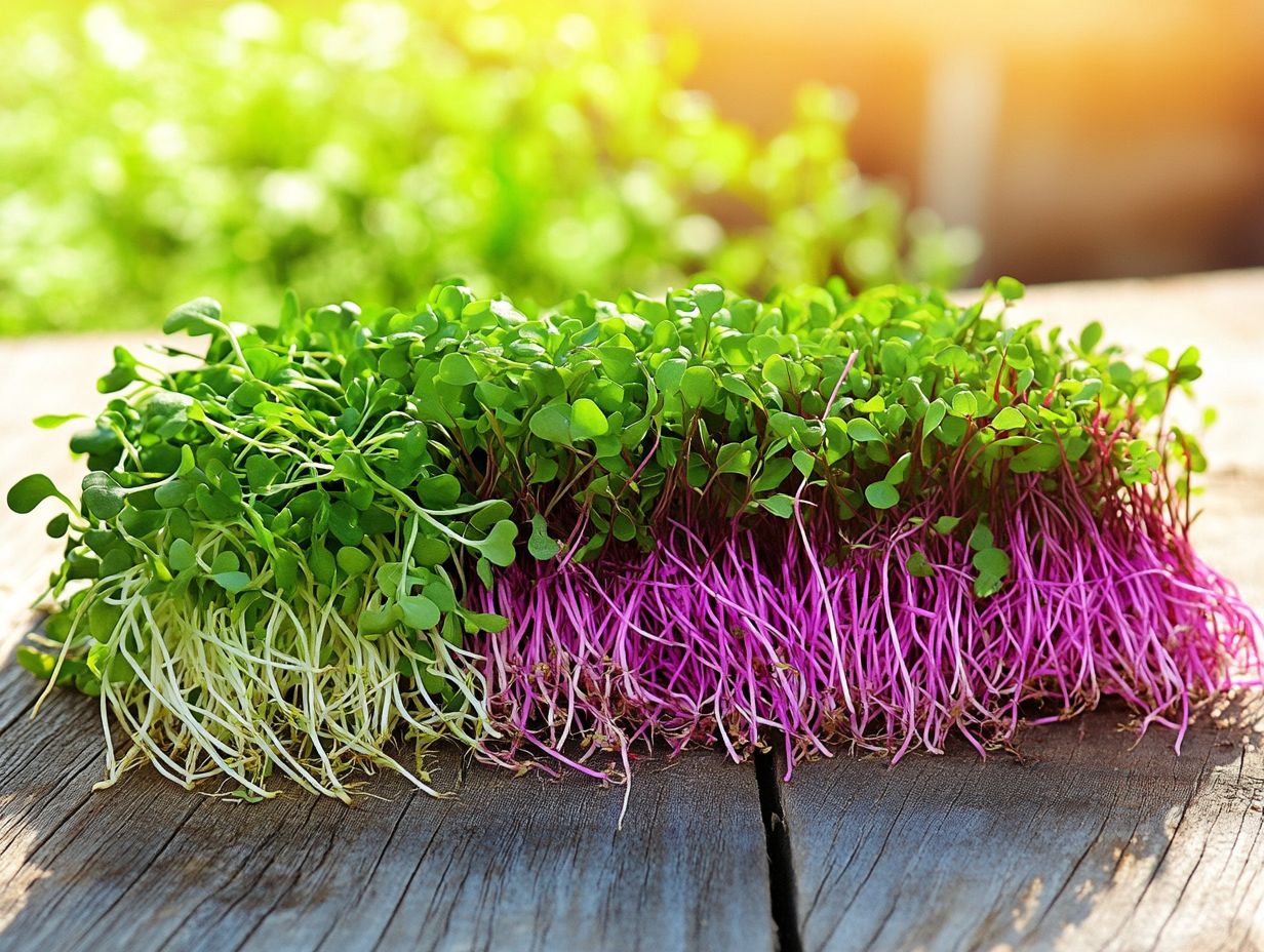 Colorful microgreen varieties