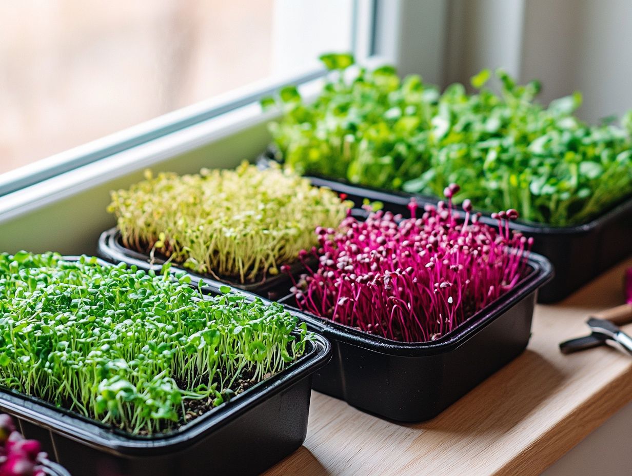 A vibrant Buddha bowl decorated with fresh microgreens.