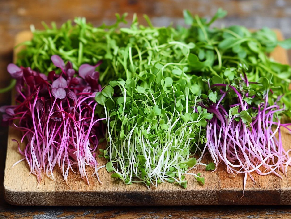 A vibrant dish featuring mustard microgreens