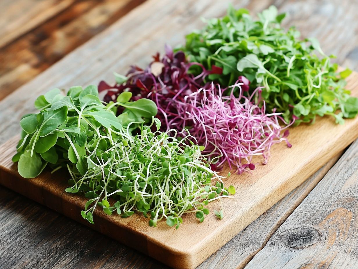 Visual representation of key microgreens for fitness enthusiasts