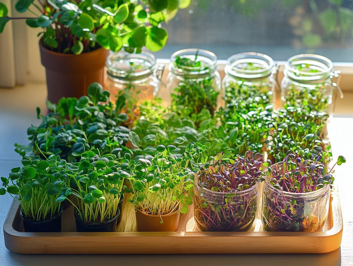 Image showing common mistakes in growing microgreens, highlighting overwatering and insufficient light.