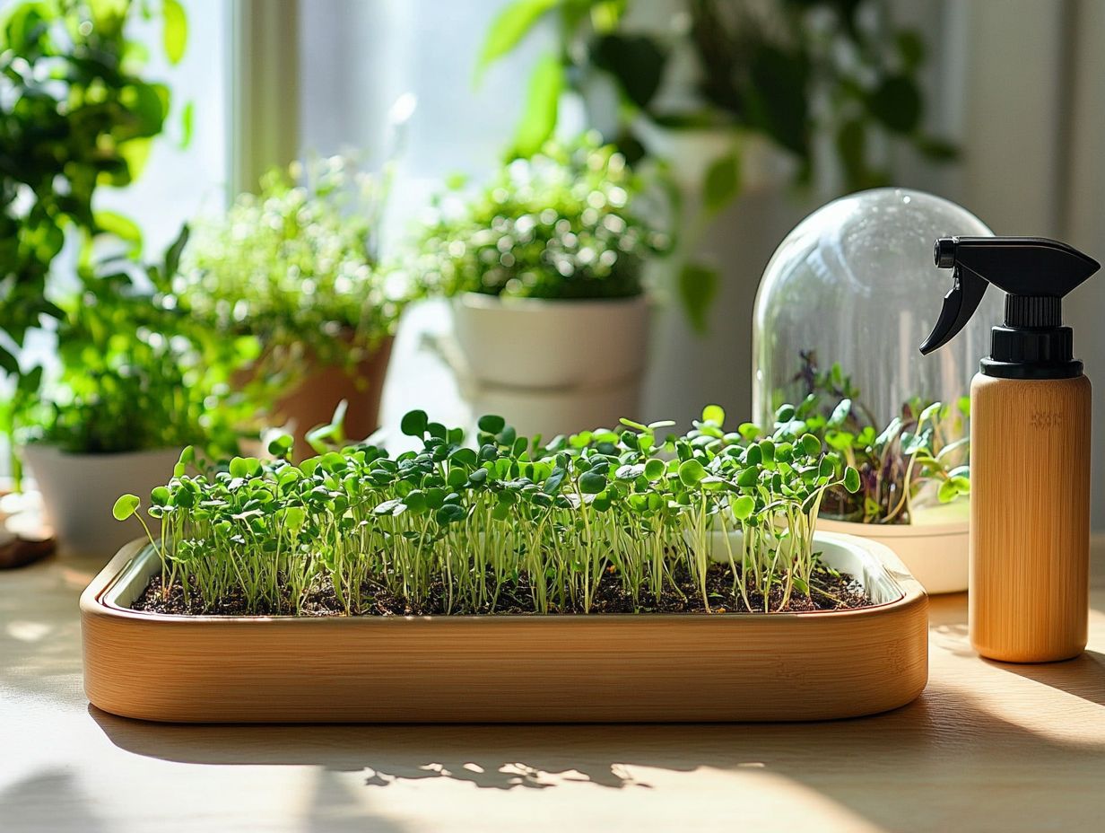 A visual representation of tools that assist in microgreen cultivation, emphasizing their effectiveness and innovative nature.