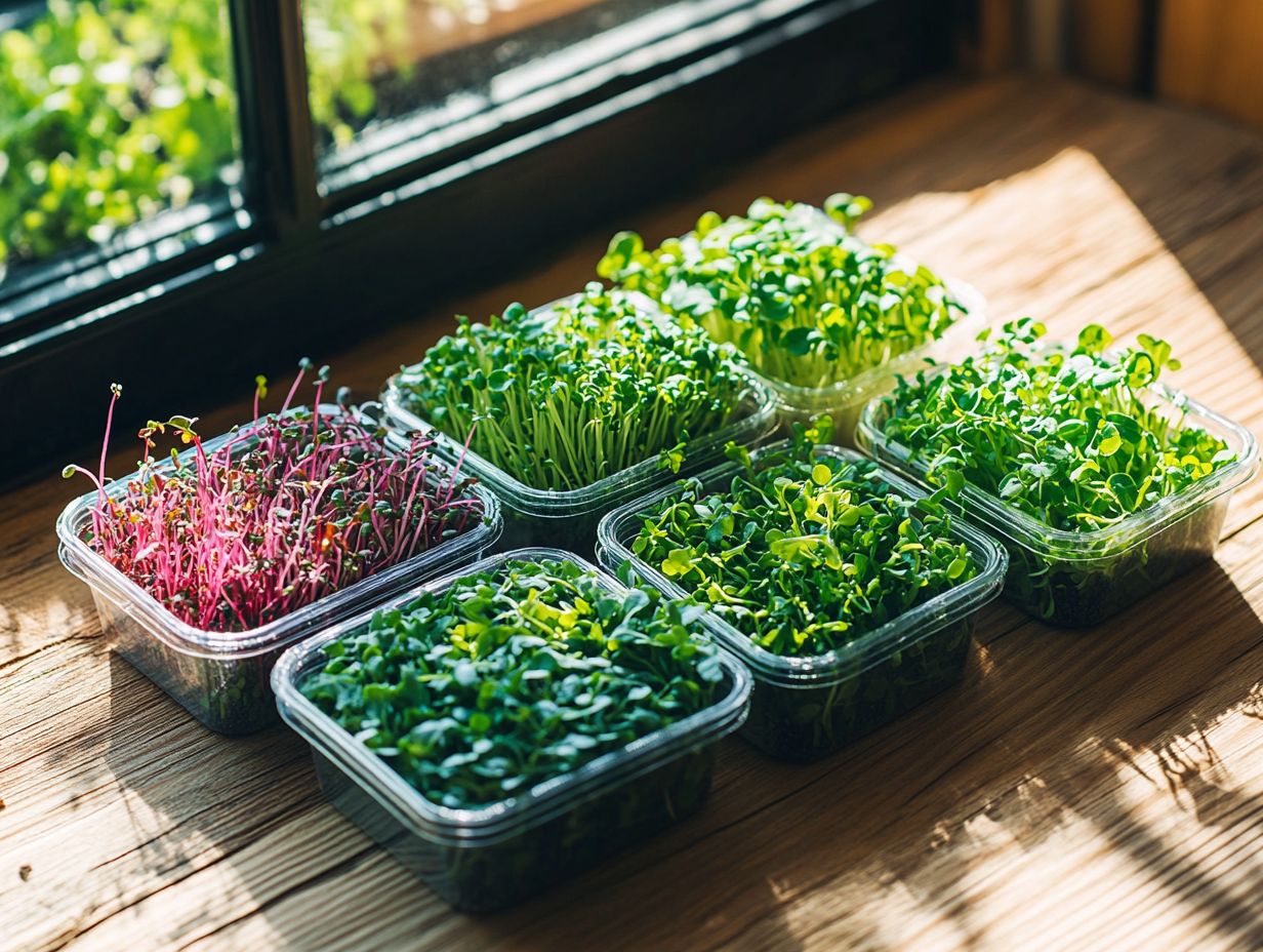 Close-up of vibrant wheatgrass microgreens ready for harvest