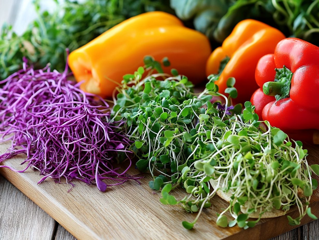 Vibrant beet microgreens growing in a container