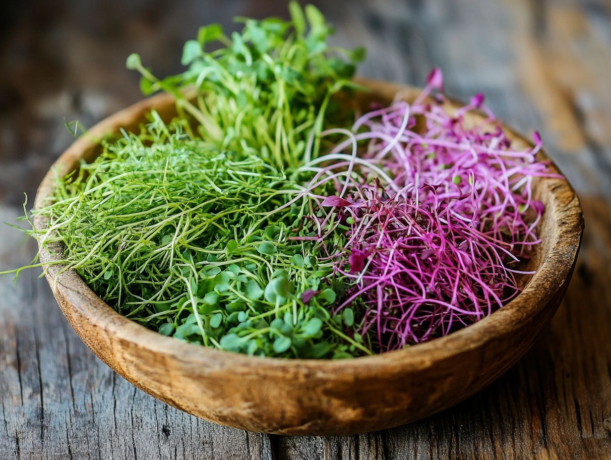 An assortment of vibrant microgreens for salads and bowls