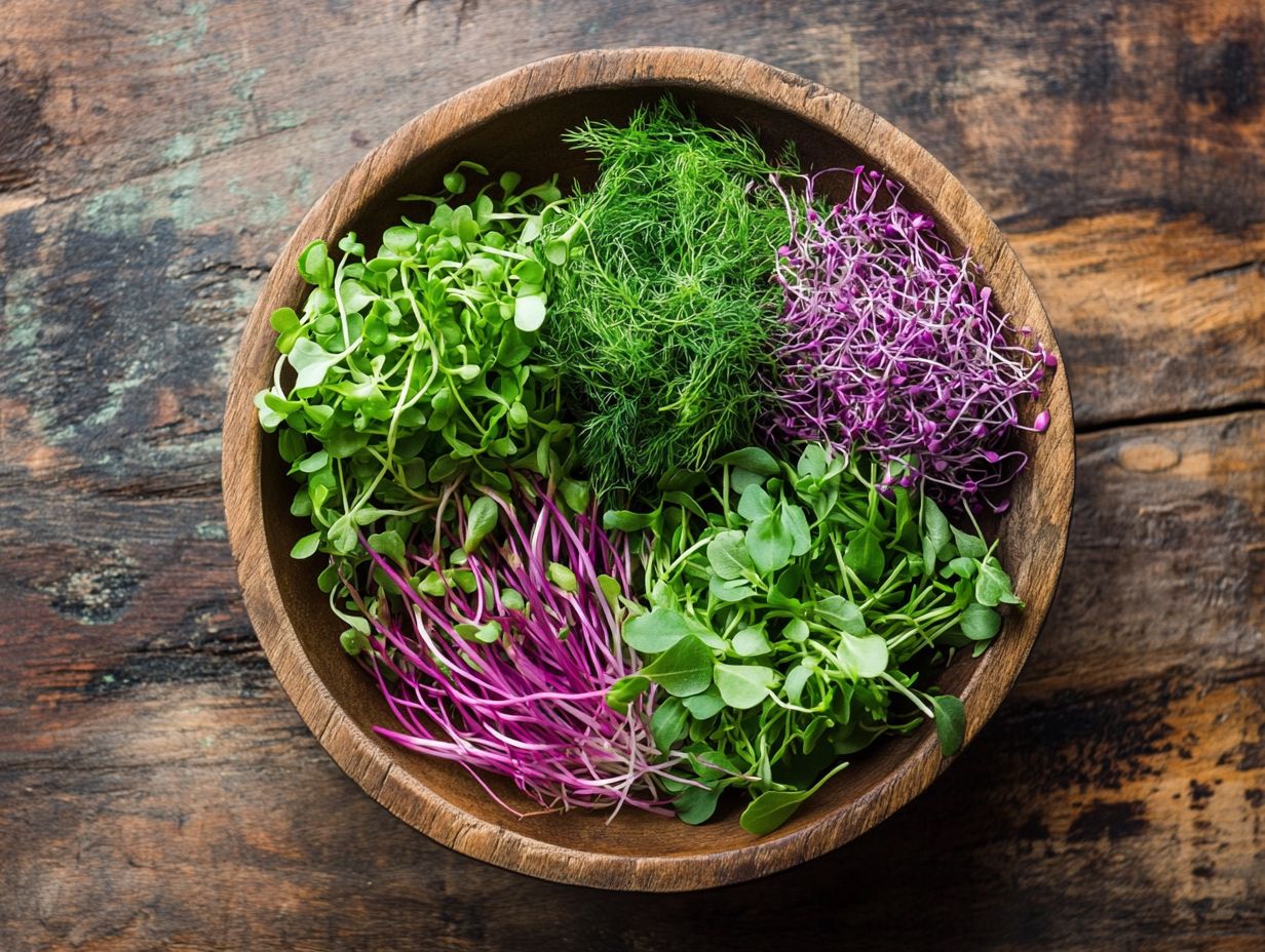 Colorful microgreens enhancing a healthy bowl