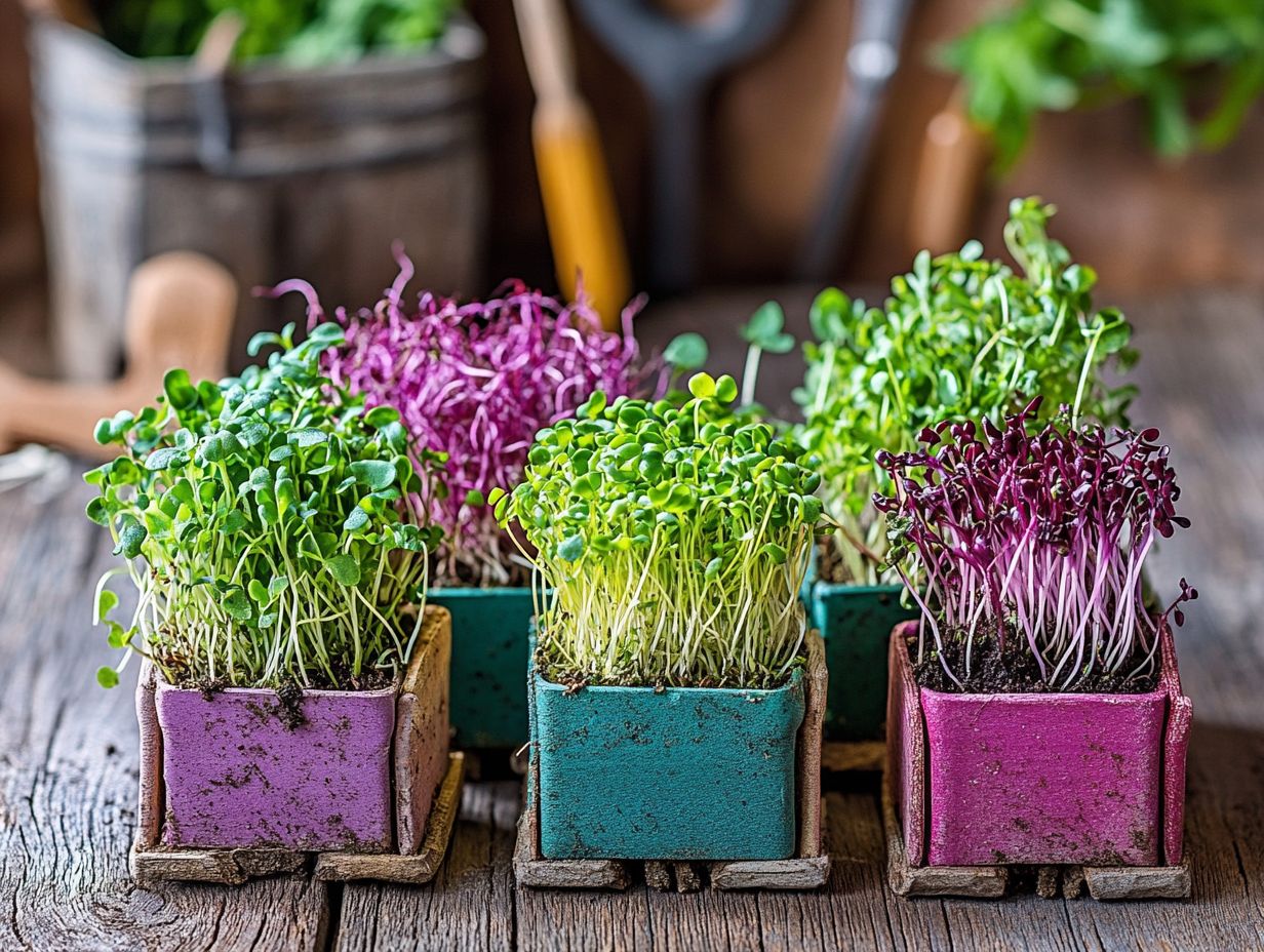 Illustration of top microgreen varieties