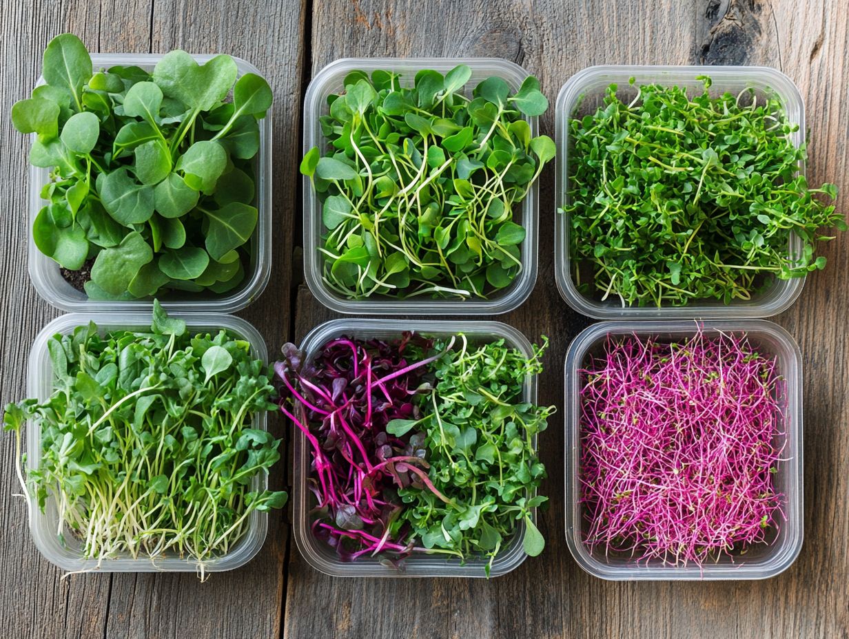 Colorful microgreens varieties for home gardening