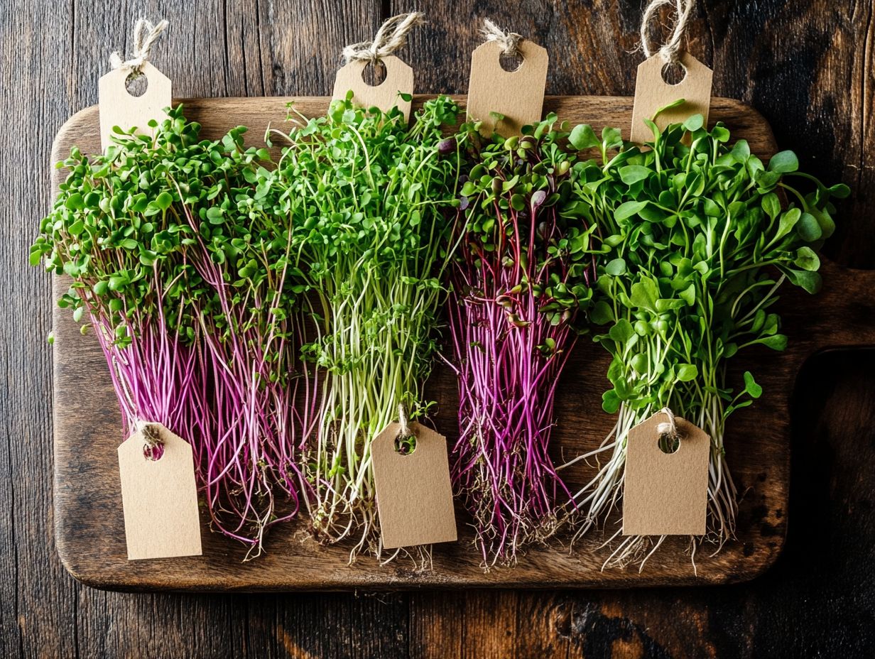 Image showing various microgreens beneficial for cognitive function.