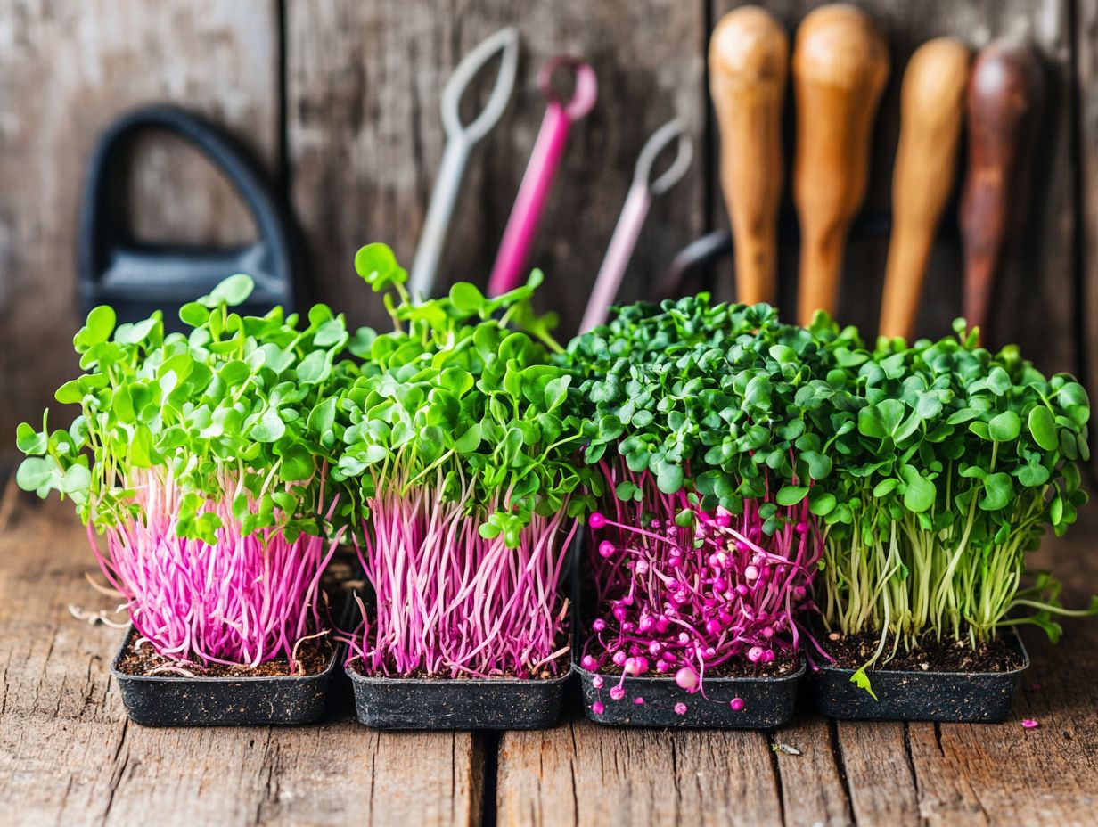 Nutritional benefits of various microgreens, highlighting their health advantages.