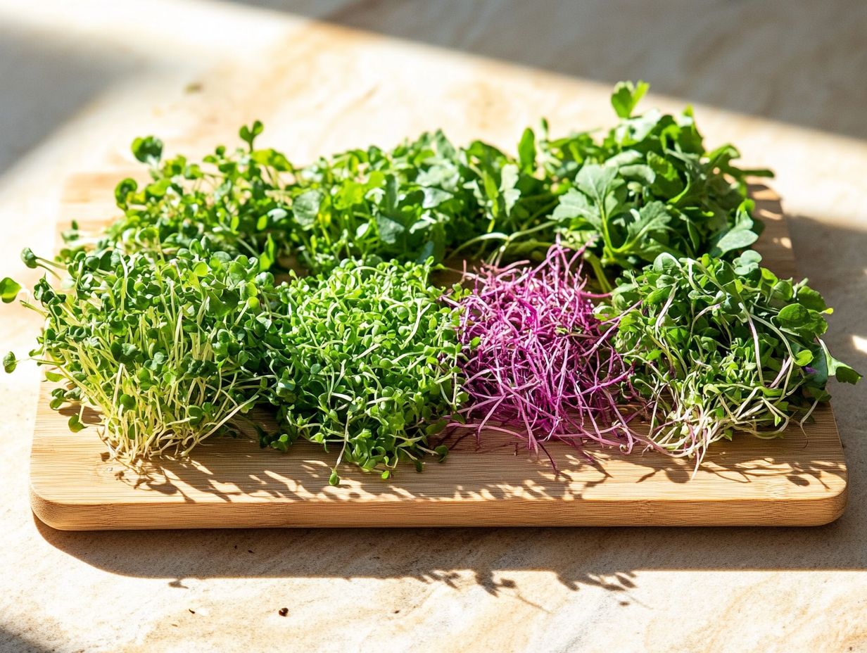 A collage of microgreens with a title, 'Frequently Asked Questions' about Microgreens.