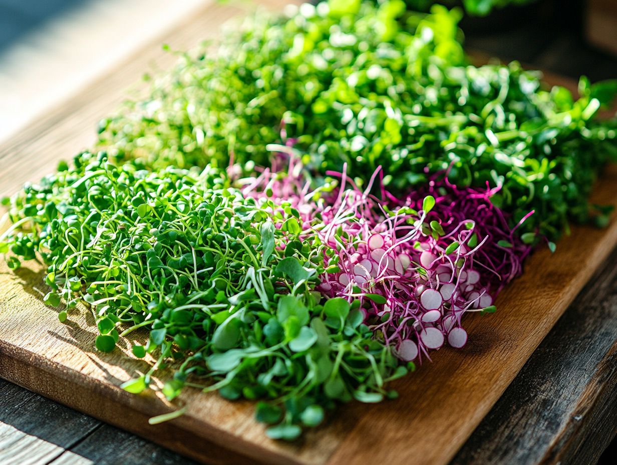 A vibrant display of microgreens that support healthy aging.