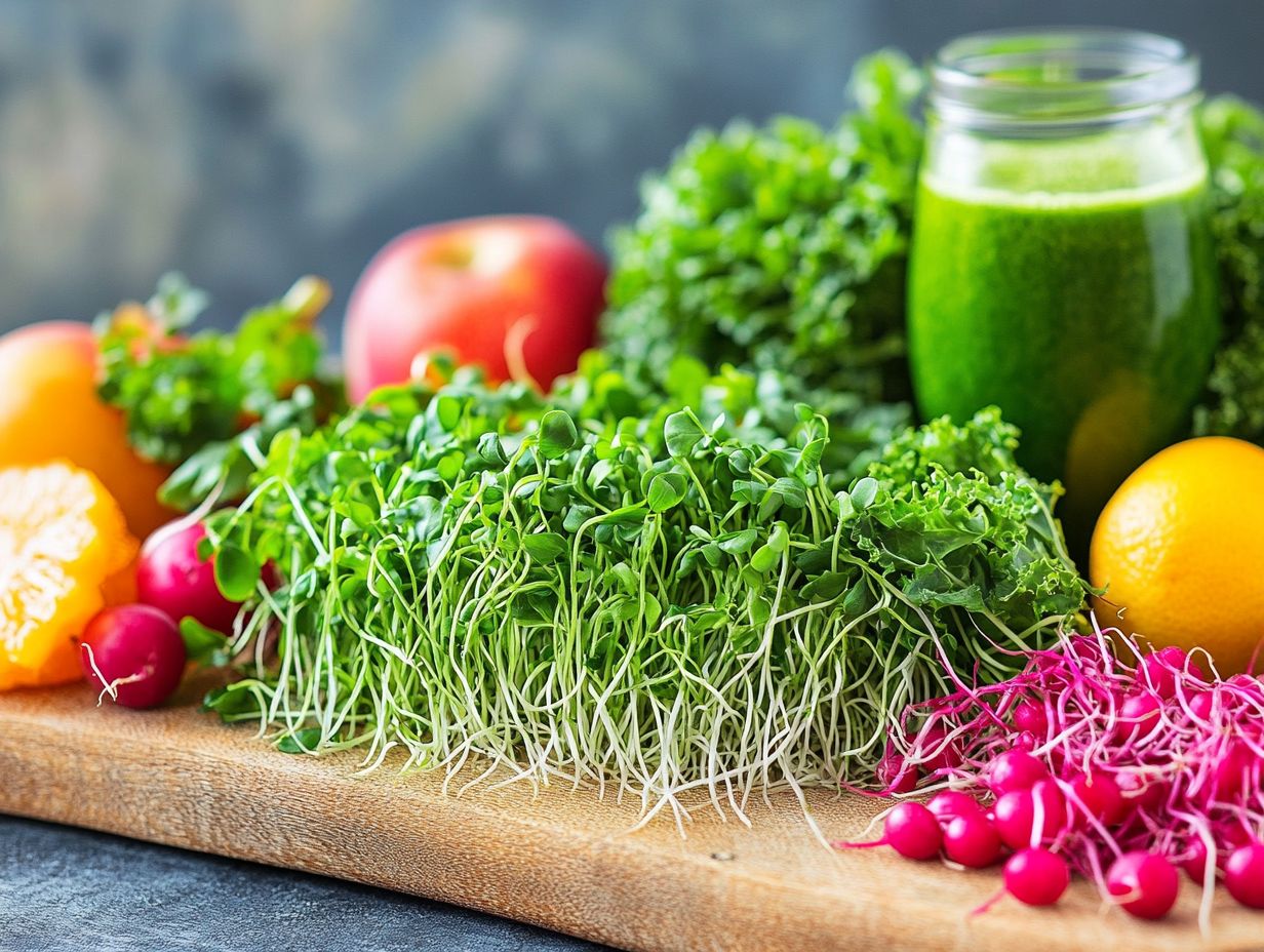 Various types of microgreens suitable for smoothies