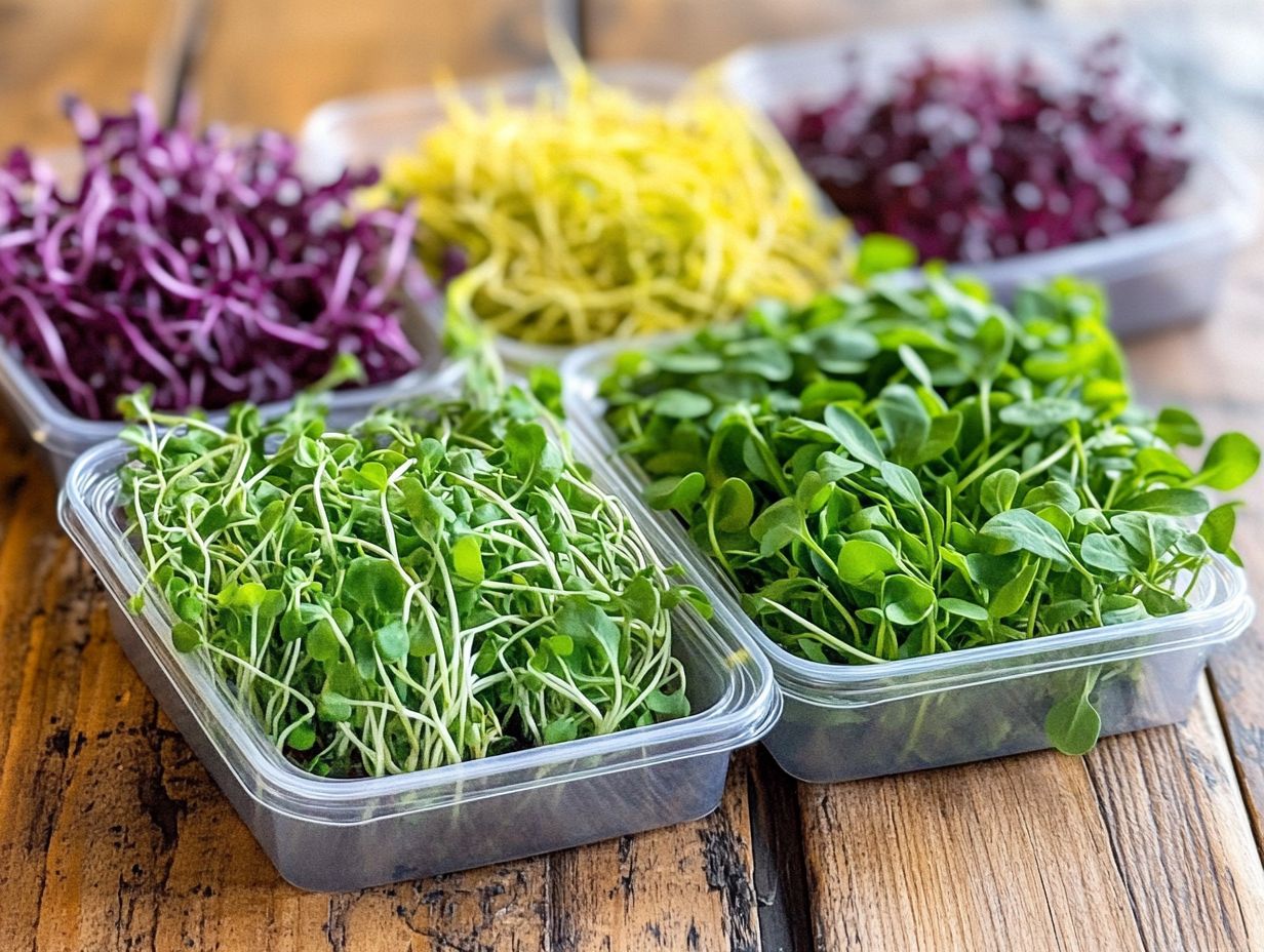 A colorful display of microgreens for your diet.