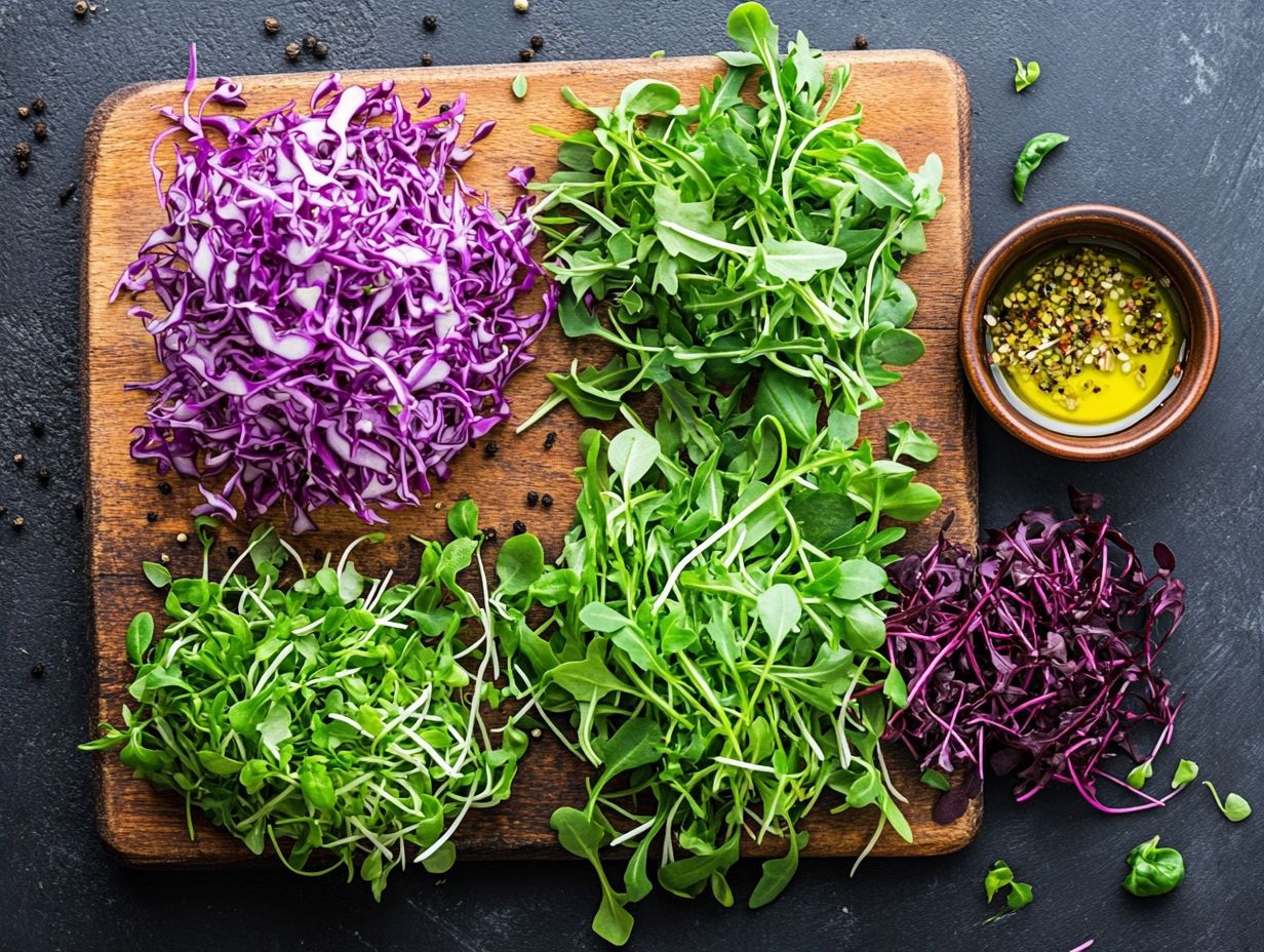 Colorful amaranth microgreens rich in iron and calcium