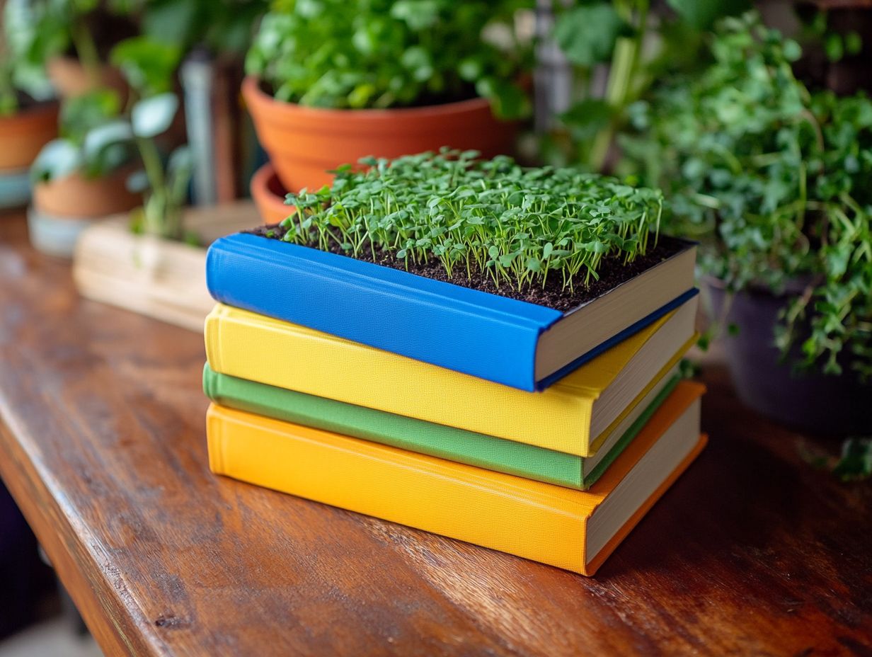 Illustration of setting up a microgreen growing station