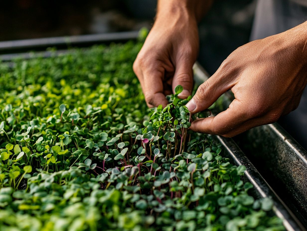 Image showing signs that microgreens are ready for harvest