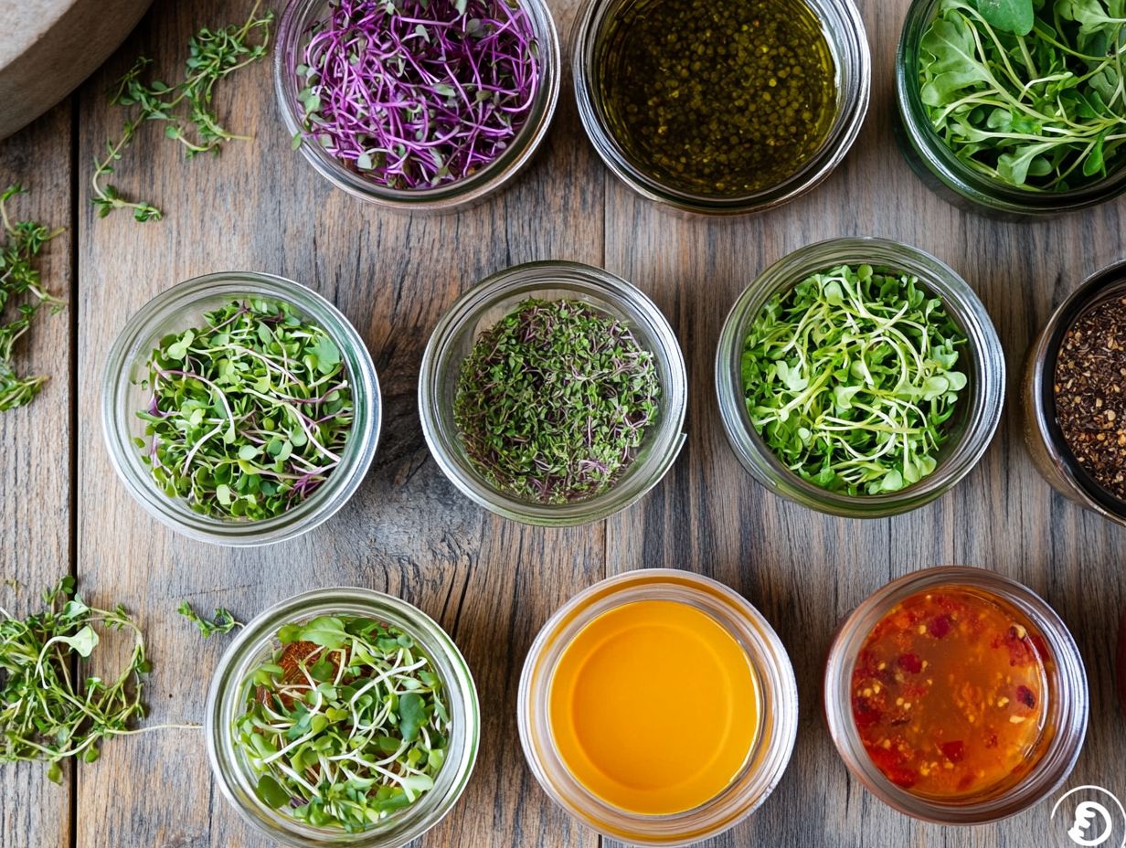 Delicious microgreen marinades ready to elevate your meals.