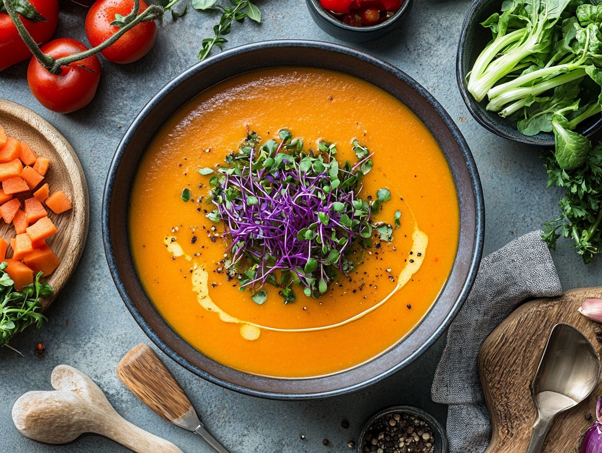 Adding Microgreens to Hot and Cold Soups