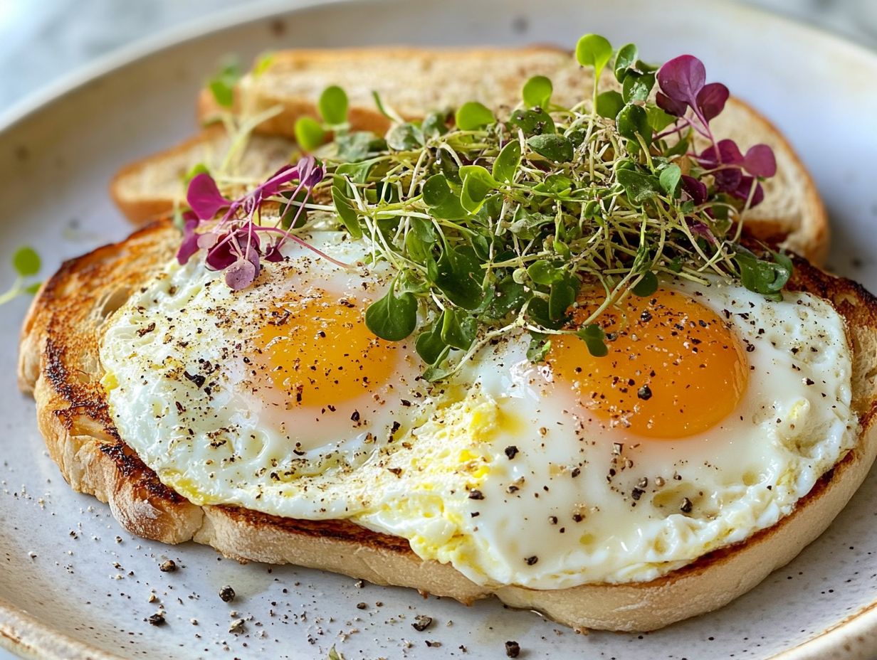 An illustration of ways to enjoy microgreens with eggs.