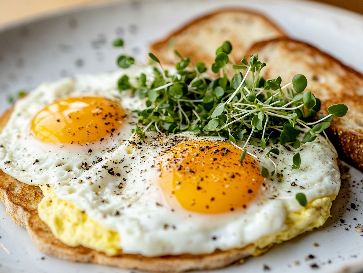 Delicious microgreens paired with eggs.