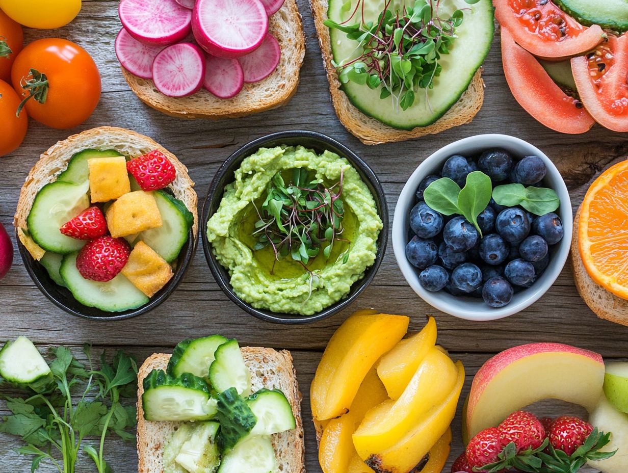 A colorful display of microgreens and snacks for kids