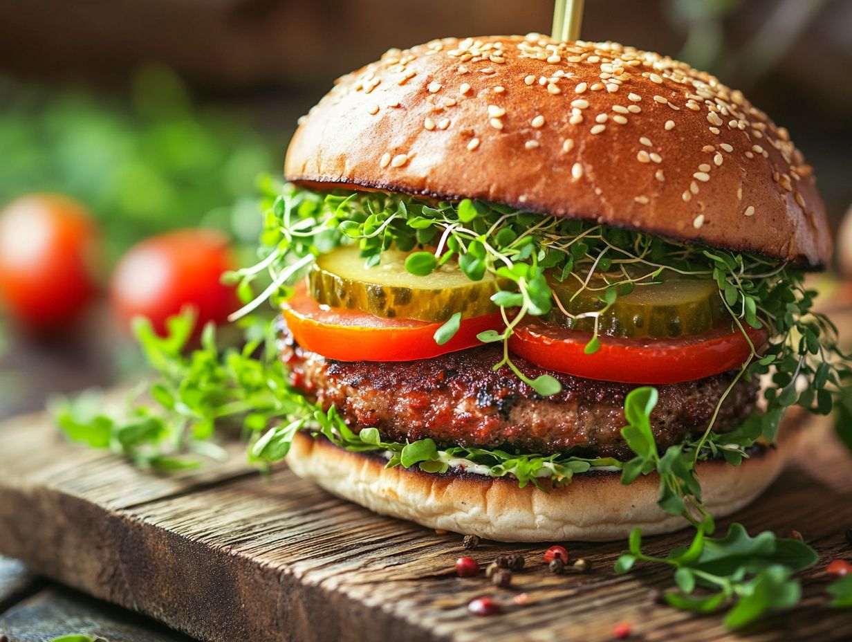 Microgreens on burgers