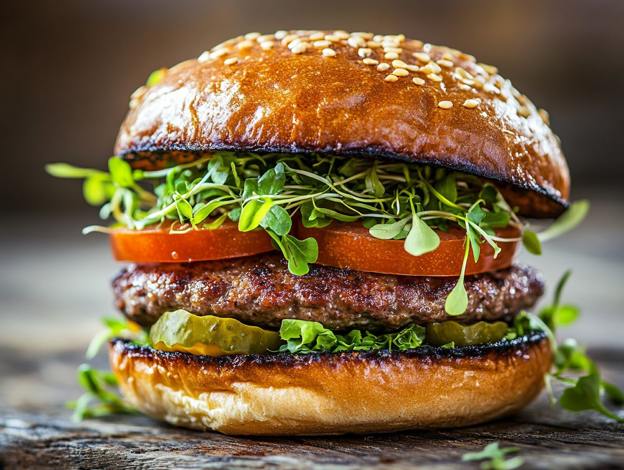 Variety of microgreens suitable for enhancing burgers.