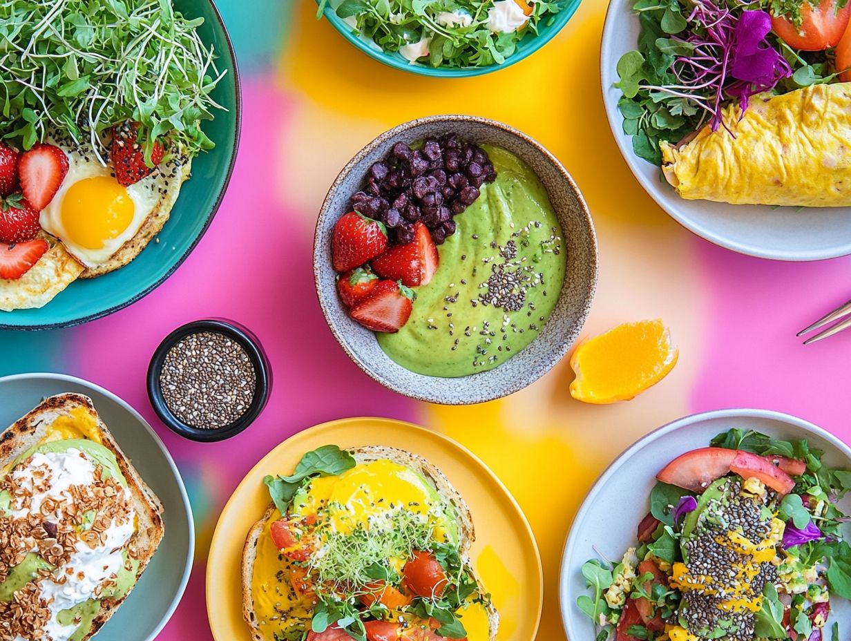 An array of microgreens showing their vibrant colors and textures, illustrating their benefits for breakfast