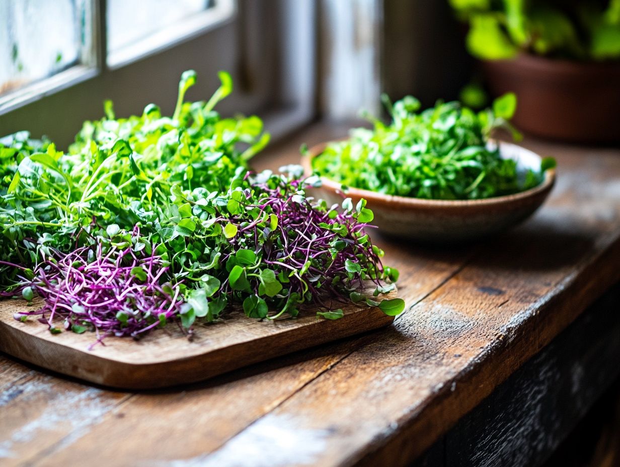 A colorful variety of microgreens showing their nutritional benefits.