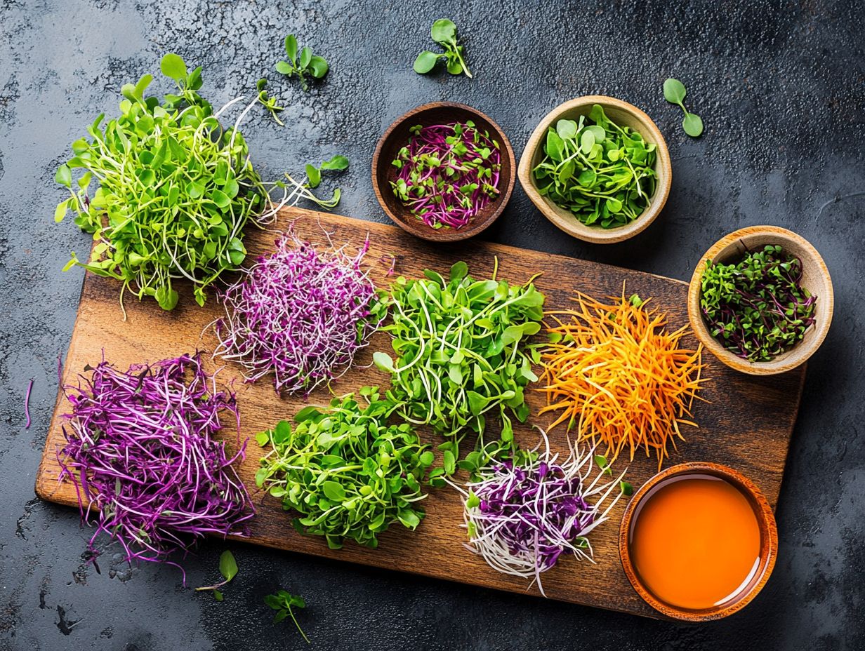 A colorful variety of microgreens perfect for enhancing your meals.