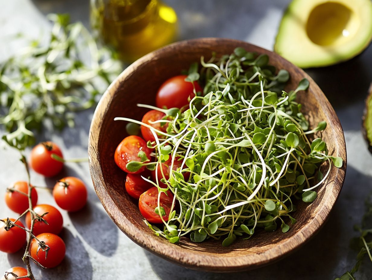 Microgreens enhancing flavor in dishes