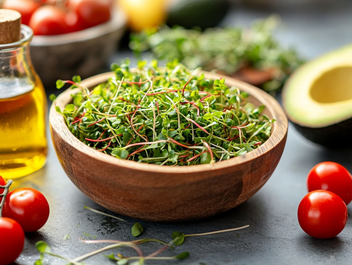 Vibrant microgreens enhancing delicious and nutritious dishes