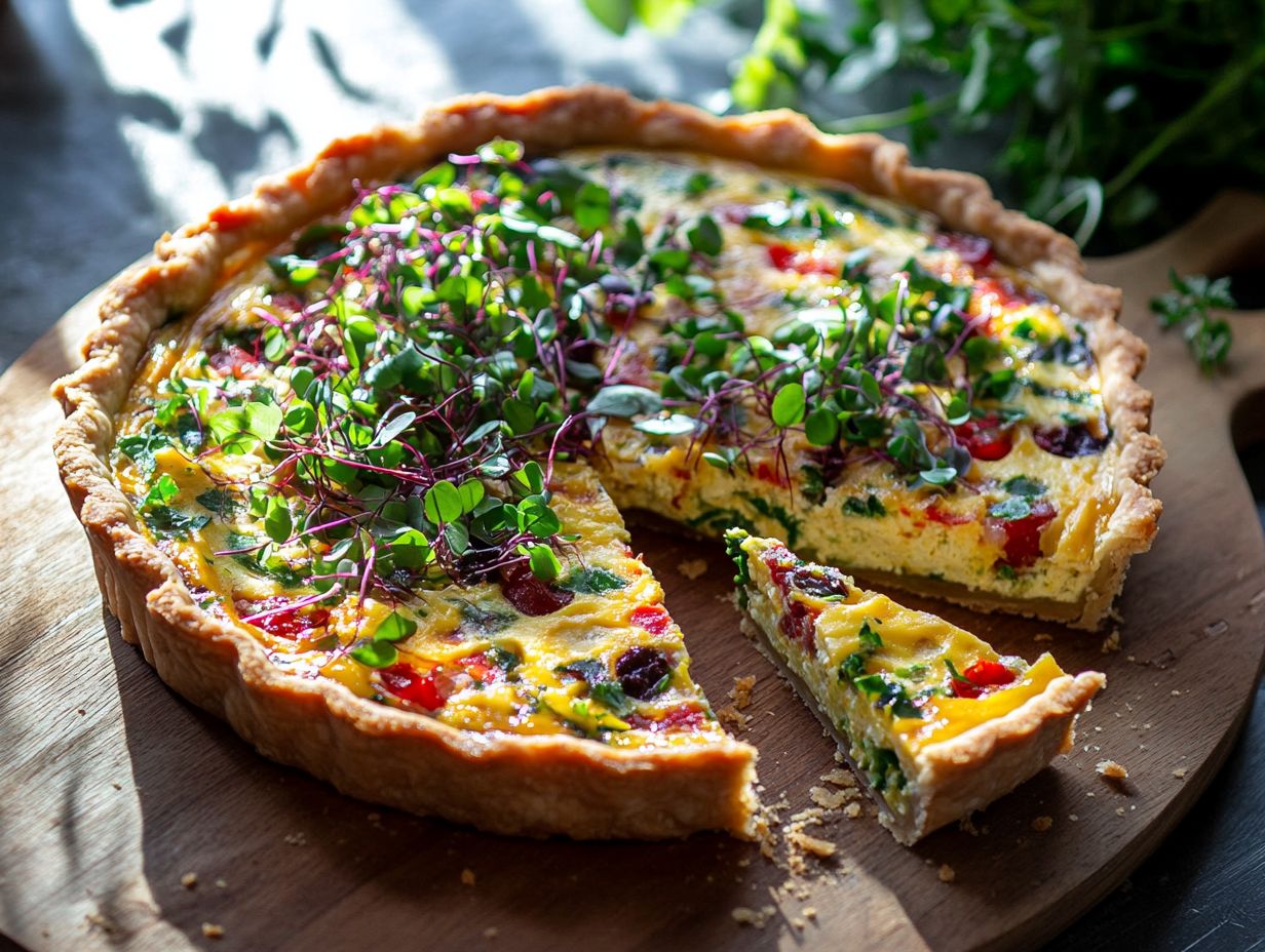 An image illustrating frequently asked questions about microgreens in quiches.